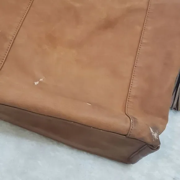 Olivia + Joy Slouchy Oversized Faux Leather Large Shoulder Bag with Tassels - Picture 9 of 13